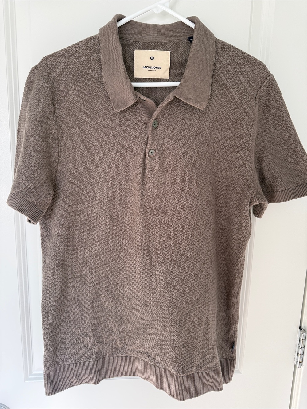 Jack & Jones Short Sleeve Polo in Taupe Brown